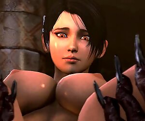Kívánós Tomb Raider elfogott és kénytelen (Japán pornó anime)