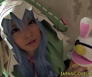 Japonesas cosplay bébé fodido até cumsprayed